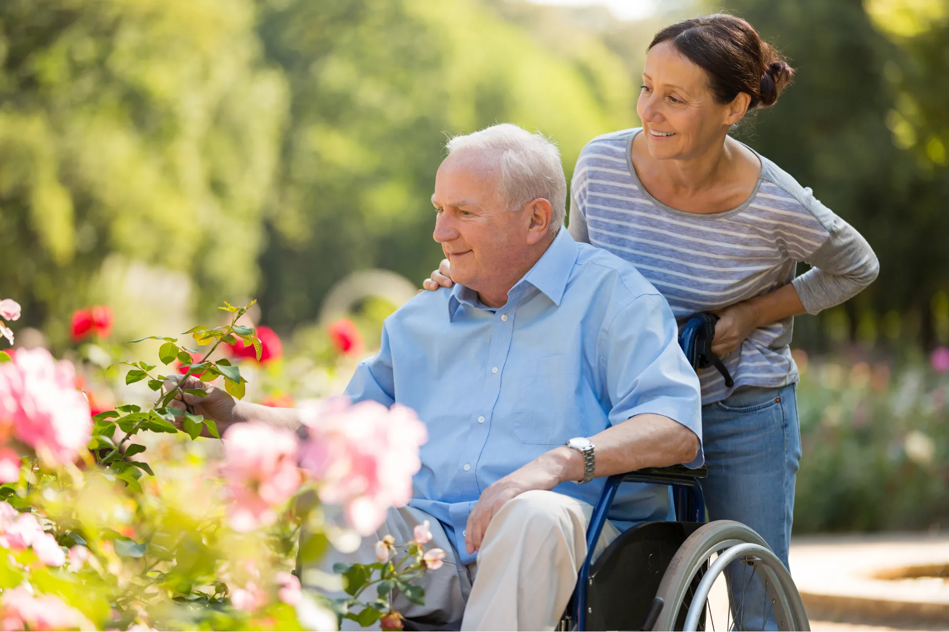 Assisted mobility support for residents with special needs at Elite Care.