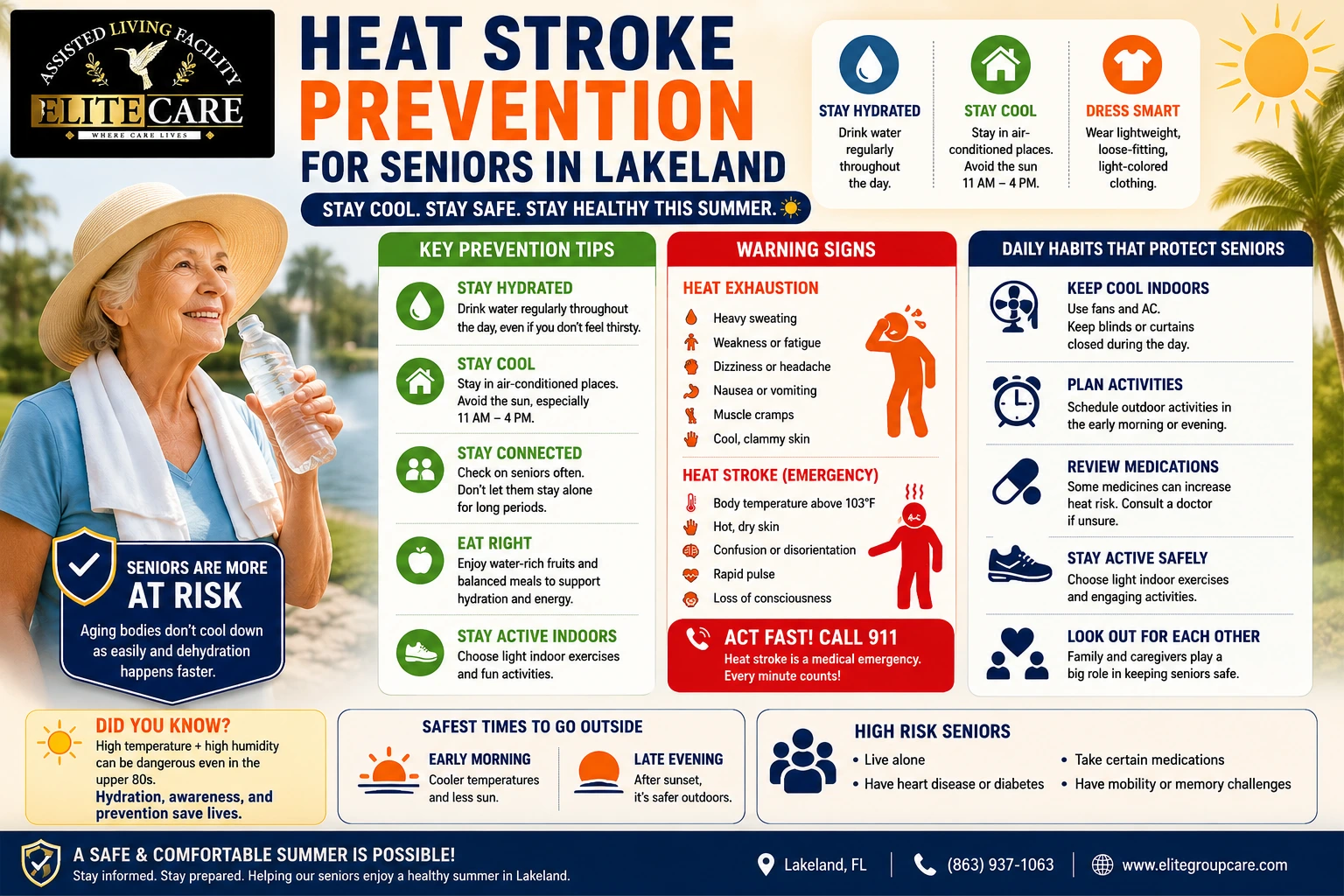 Heat Stroke Prevention Guide for Seniors in Lakeland This Summer 2026